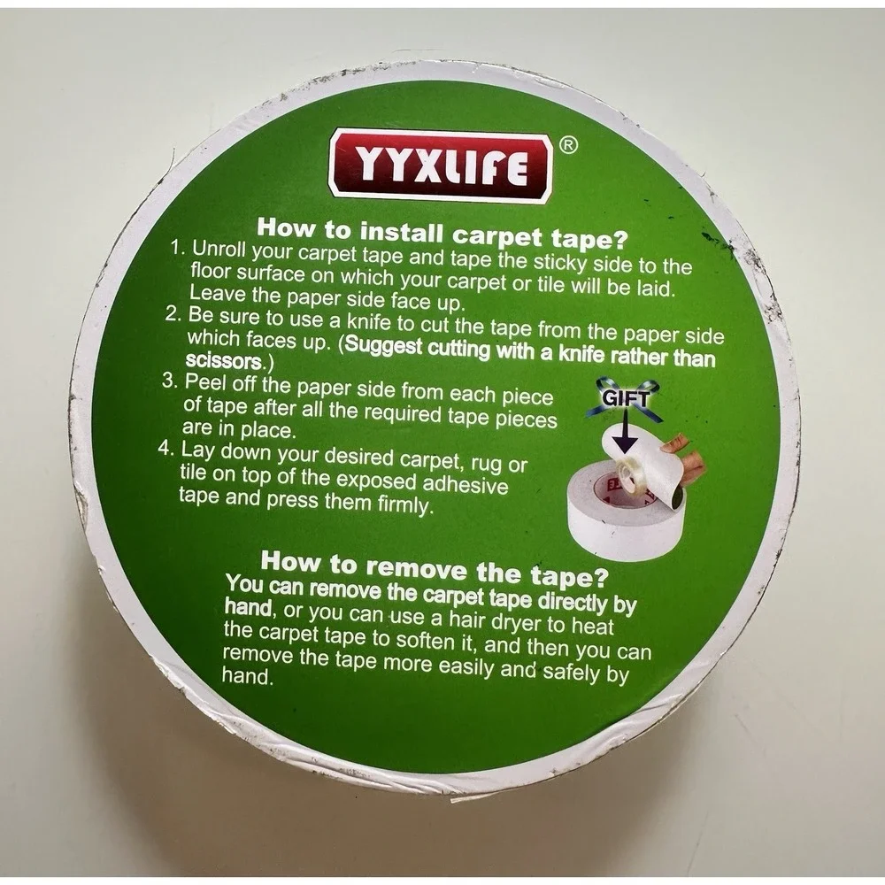 Rug Tape Double Sided Carpet Tape Heavy Duty, 2 Inch x 30 Yards, Carpet
